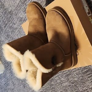 UGG Australia Bailey Button Suede Shearling Winter Boots 5803 Womens Size 7